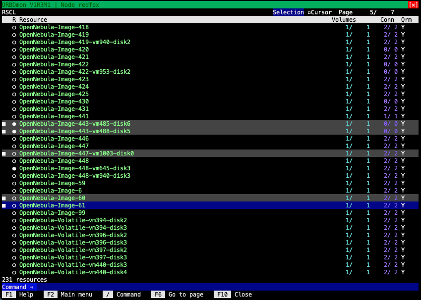 Selecting multiple resources in DRBDmon